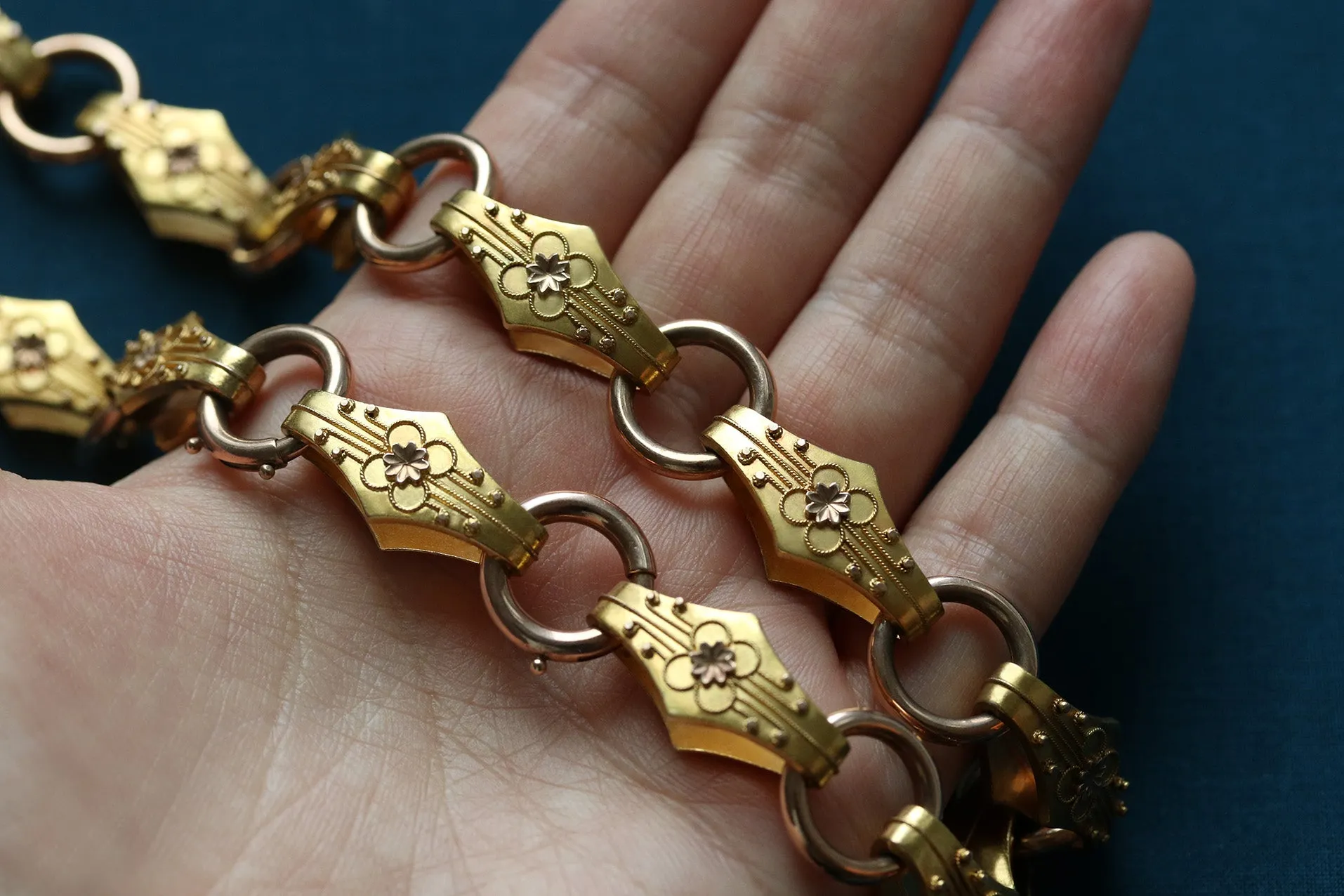 Victorian Double-Sided Gold Collar Necklace