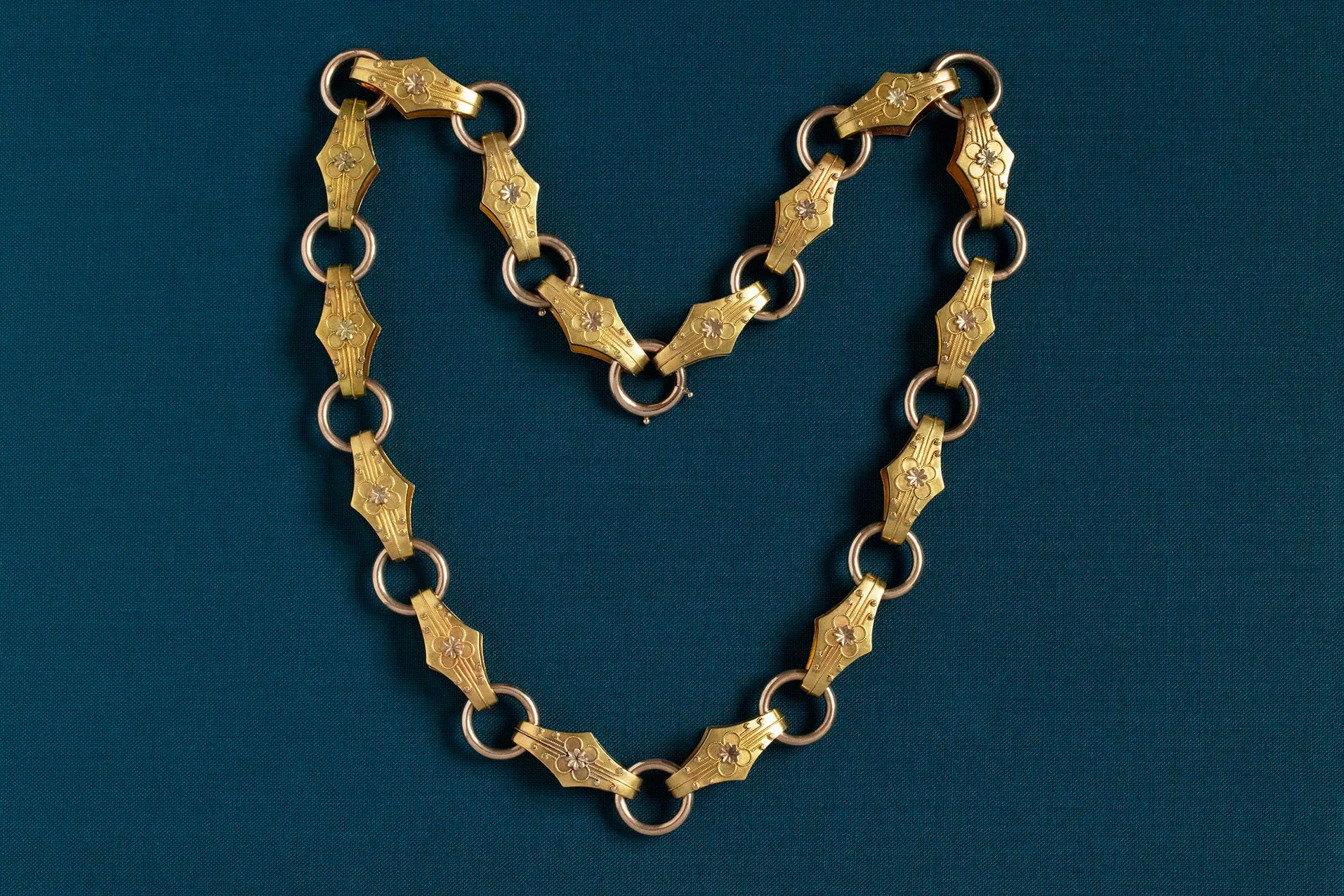 Victorian Double-Sided Gold Collar Necklace