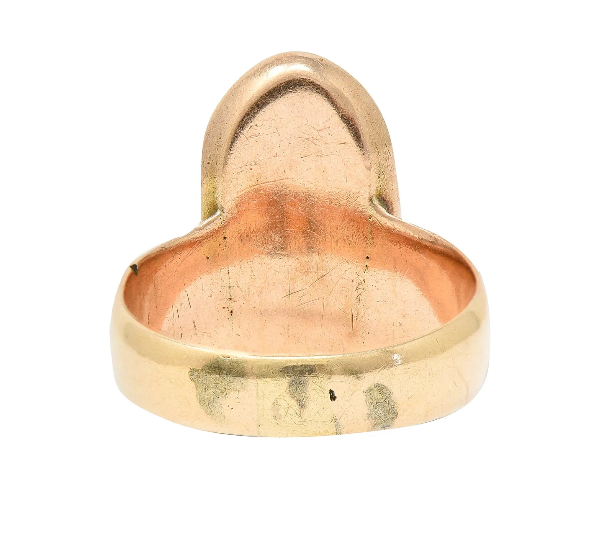 Victorian Egyptian Revival Carnelian Ruby Diamond 14 Karat Gold Pharaoh Ring