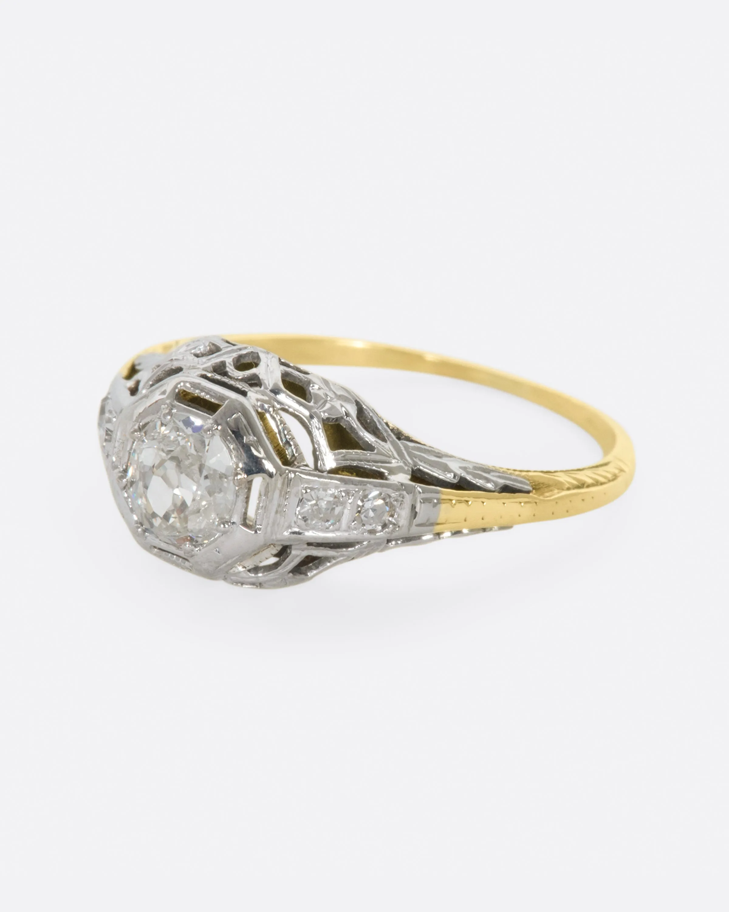 Victorian Filligree Diamond Ring