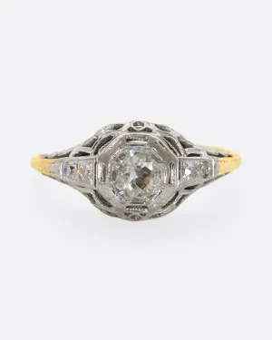 Victorian Filligree Diamond Ring
