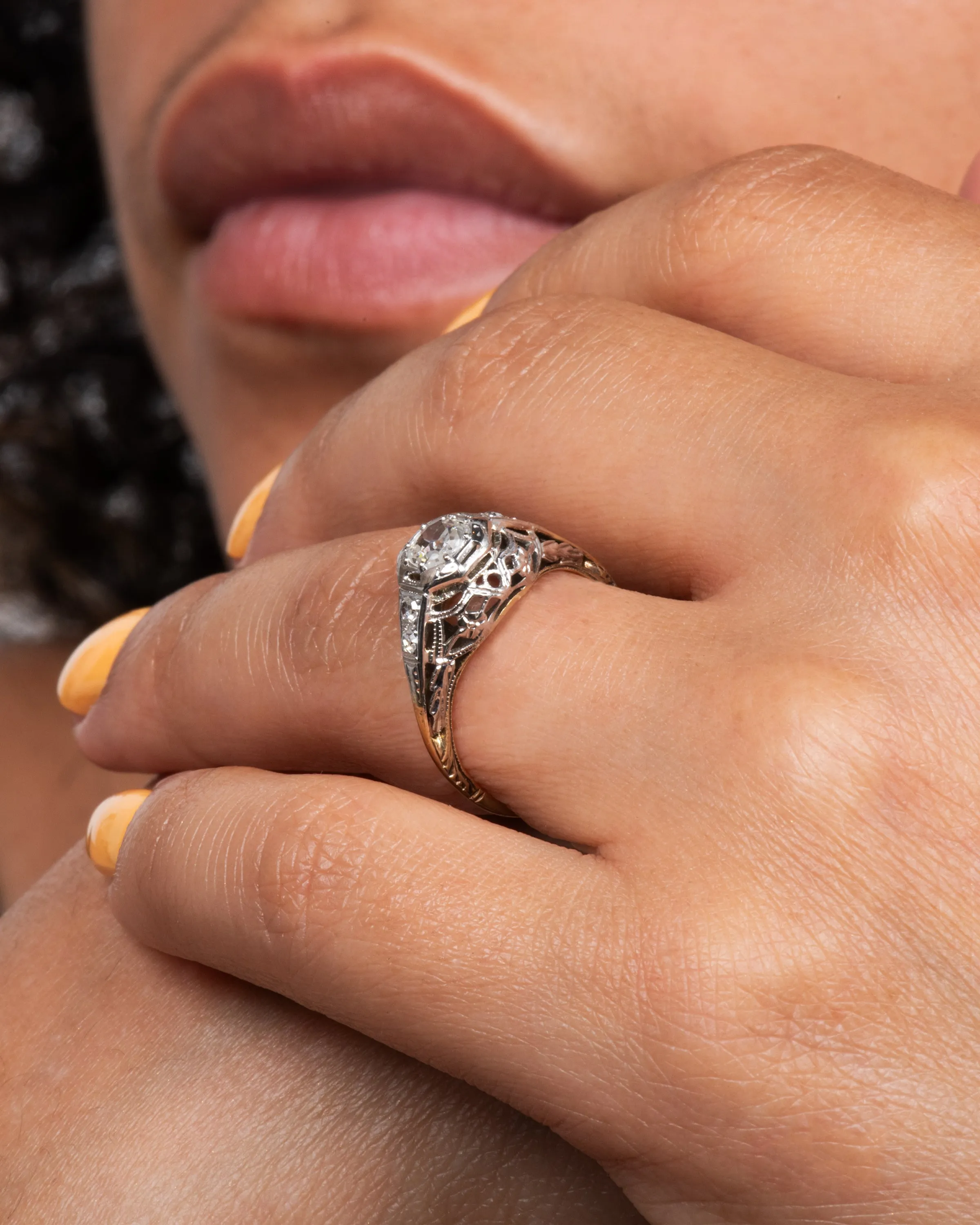 Victorian Filligree Diamond Ring