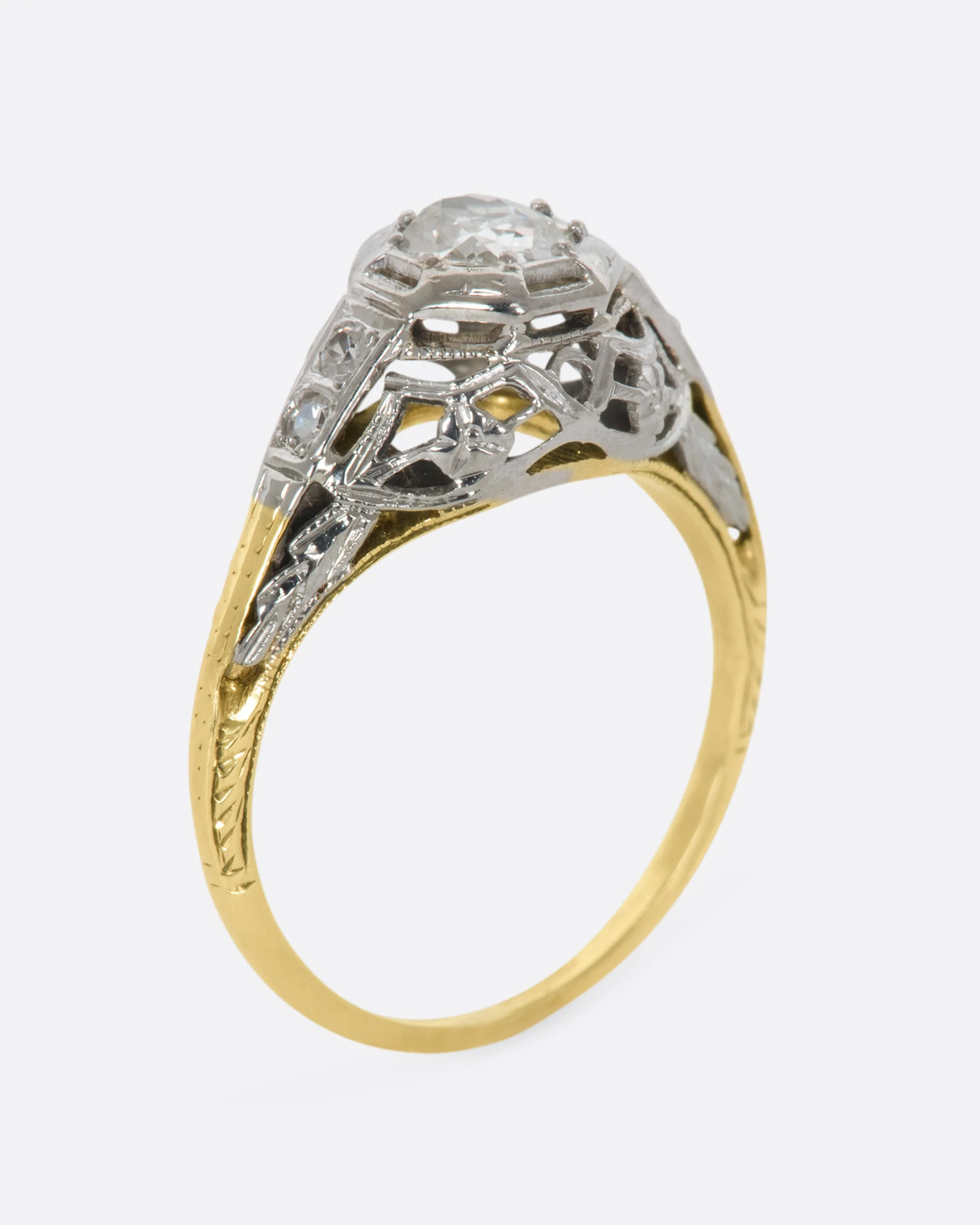 Victorian Filligree Diamond Ring