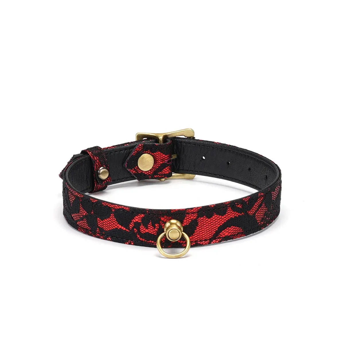 Victorian Garden Lace & Vegan Leather Collar