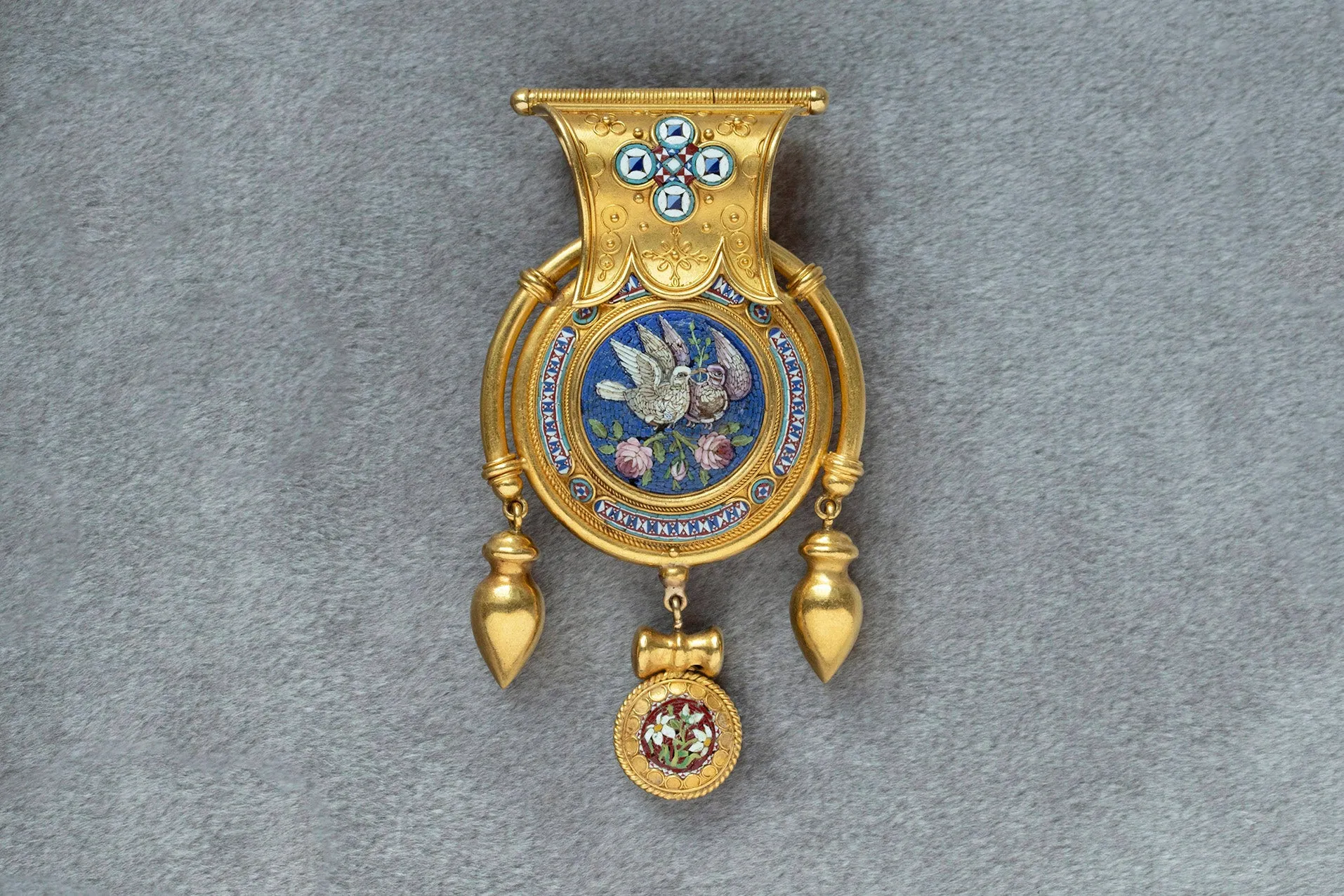 Victorian ROMA AEI & Micromosaic Double-Sided Bulla Locket