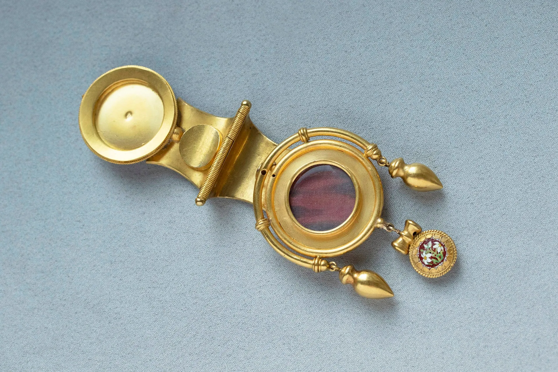 Victorian ROMA AEI & Micromosaic Double-Sided Bulla Locket