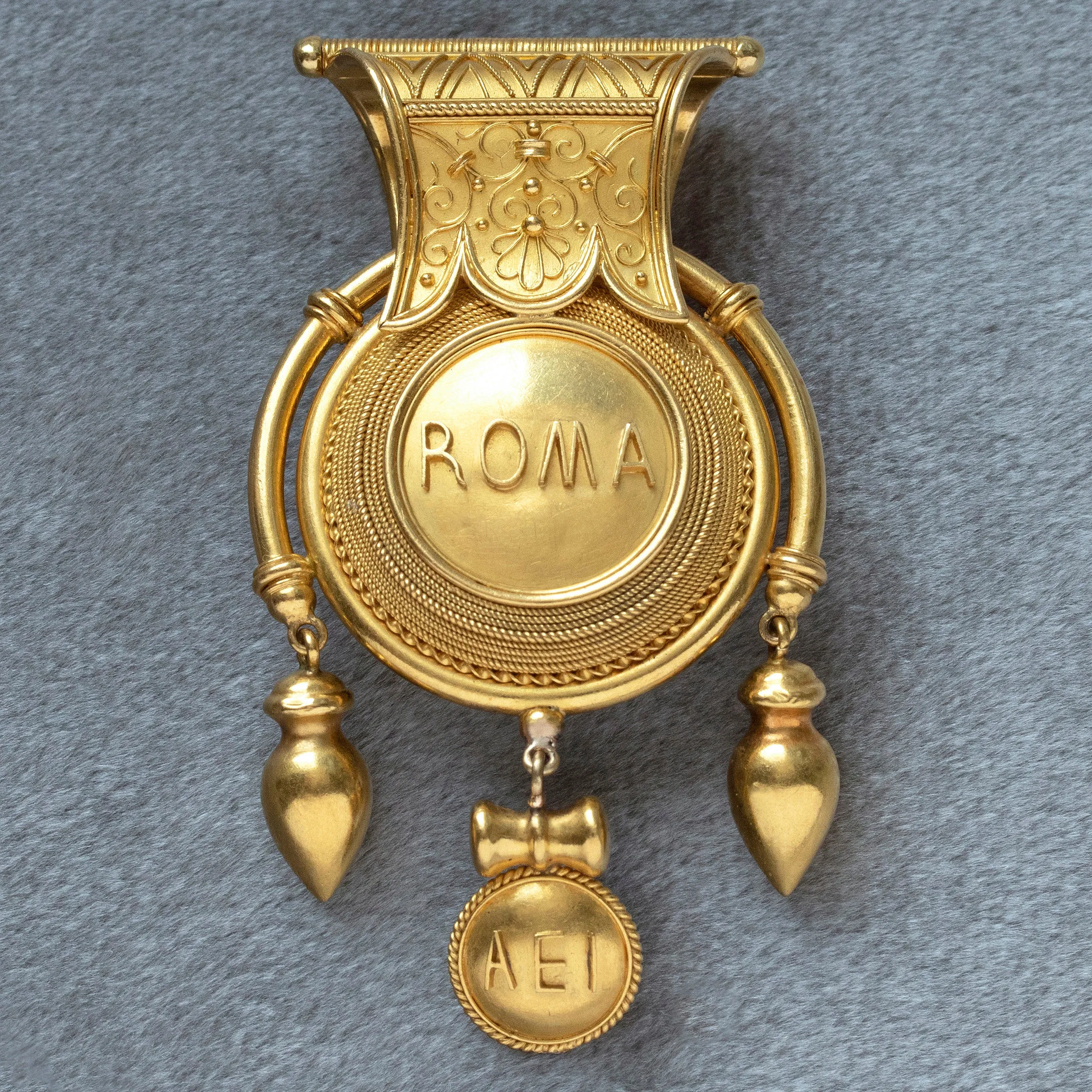 Victorian ROMA AEI & Micromosaic Double-Sided Bulla Locket