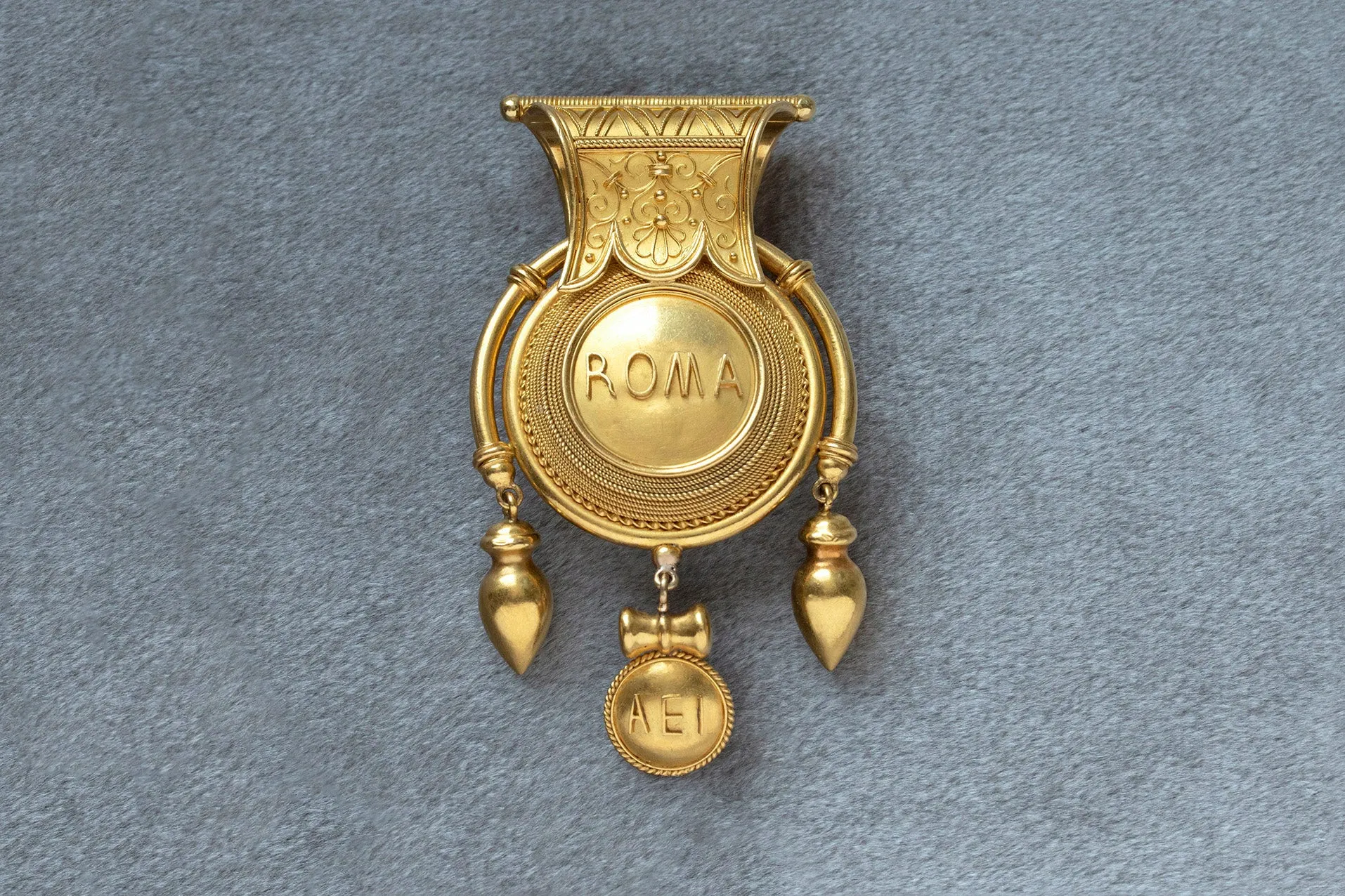 Victorian ROMA AEI & Micromosaic Double-Sided Bulla Locket