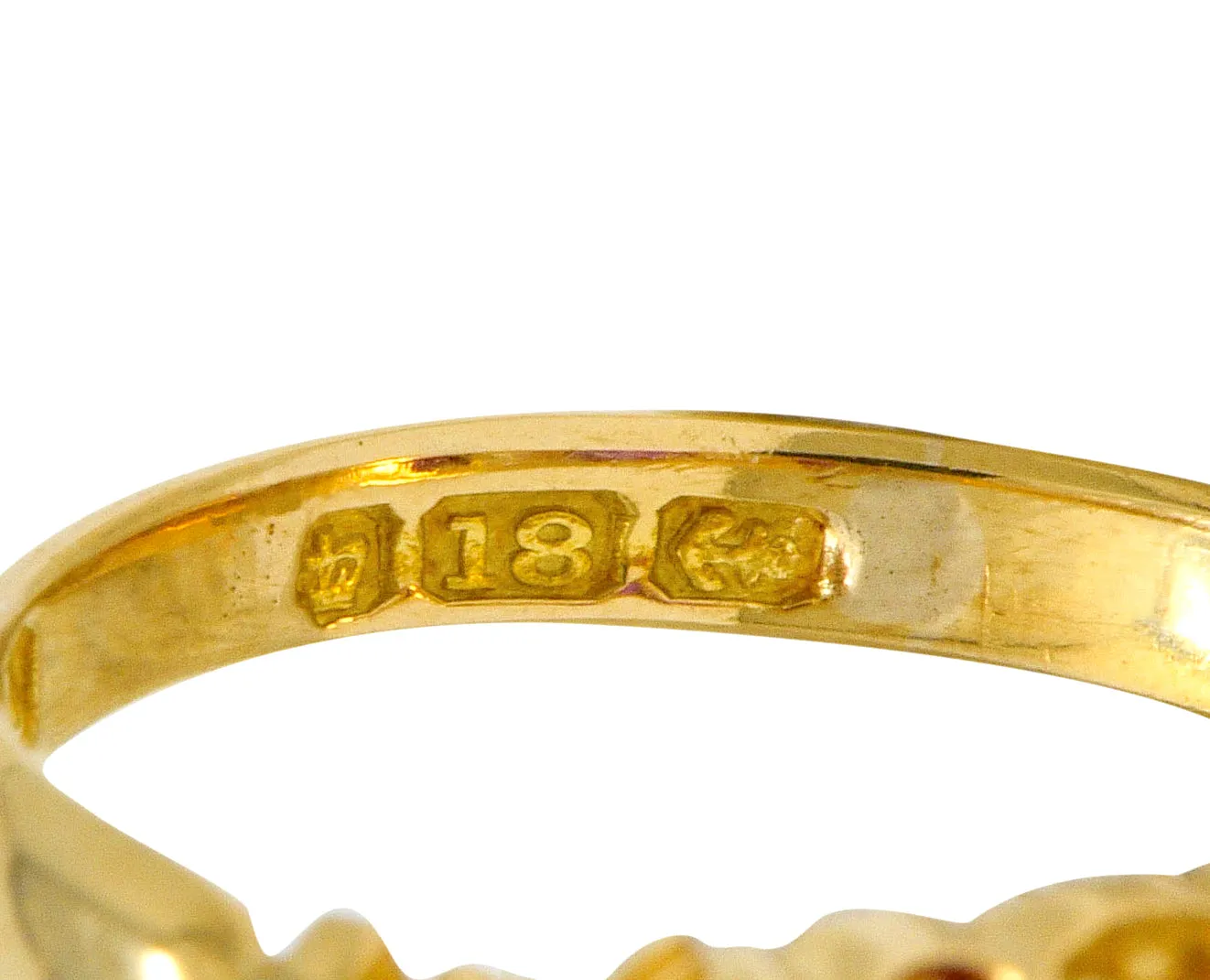 Victorian Ruby Diamond 18 Karat Gold Five Stone Ring