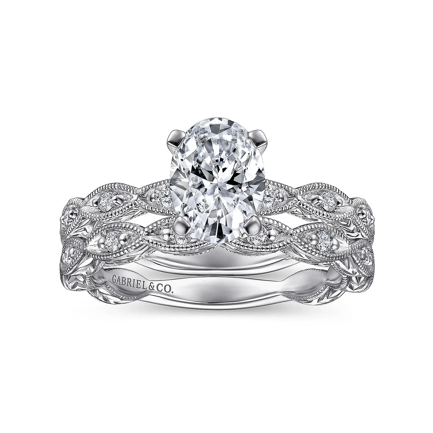 Victorian Scalloped Diamond Engagement Ring Mounting