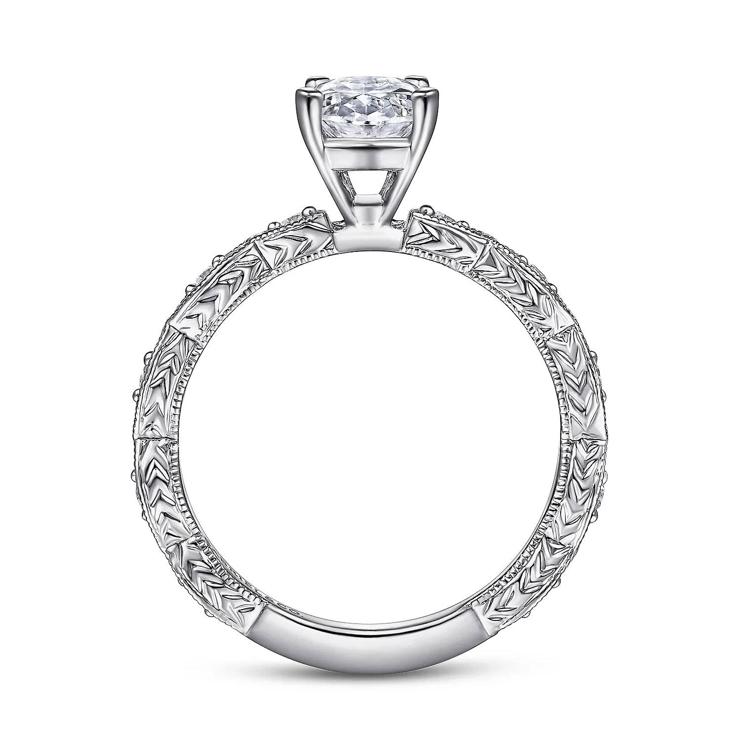 Victorian Scalloped Diamond Engagement Ring Mounting