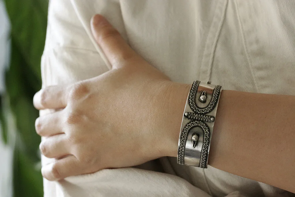Victorian Sterling Shirt Cuff Bangle