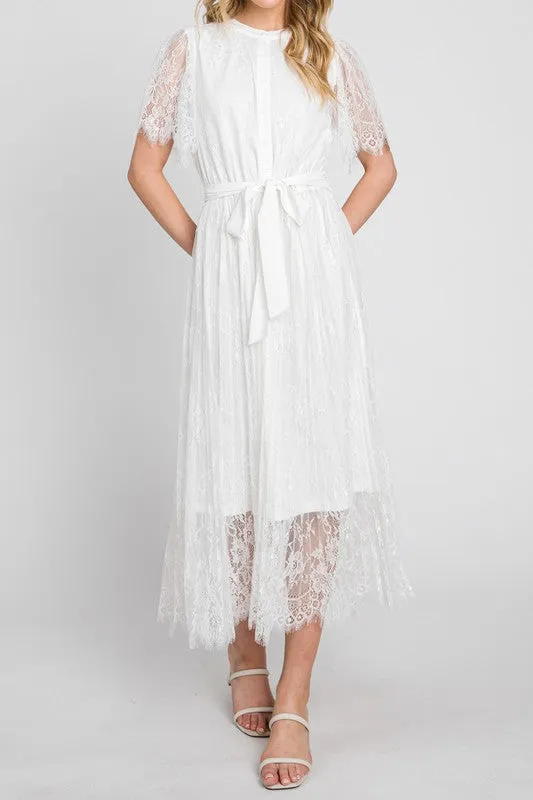 Victorian white lace dress