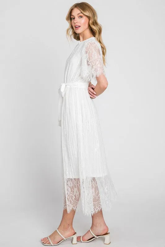 Victorian white lace dress