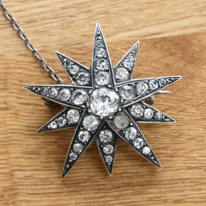 Victorian White Paste Star Brooch