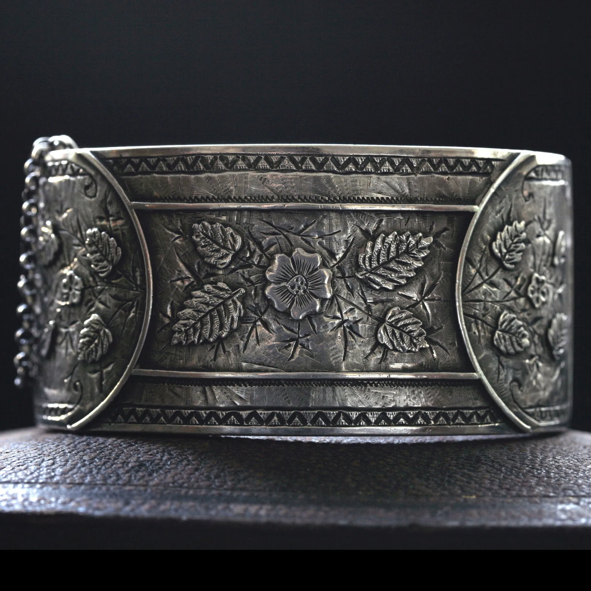 Victorian Wide Sterling Bangle