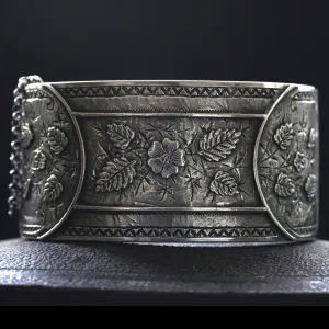 Victorian Wide Sterling Bangle