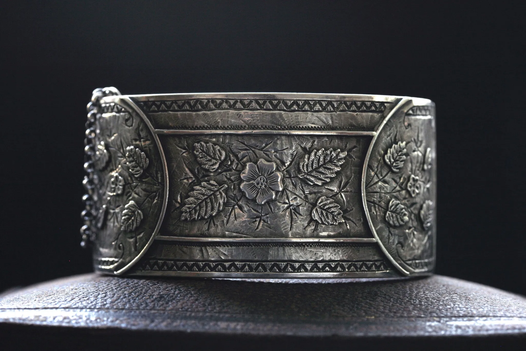 Victorian Wide Sterling Bangle