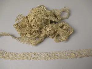 Vintage 1920s Gold metallic edge Lace