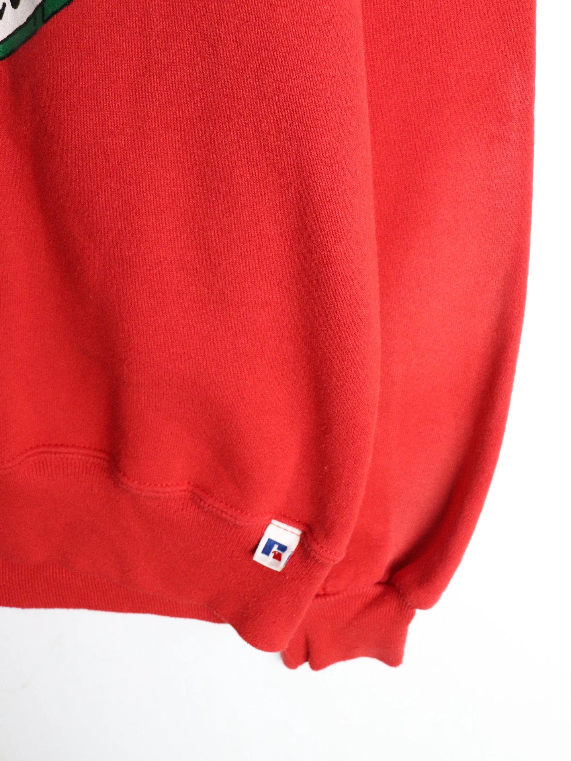 Vintage Victorian Christmas Sweatshirt Fits Mens Small Red Russell Athletic