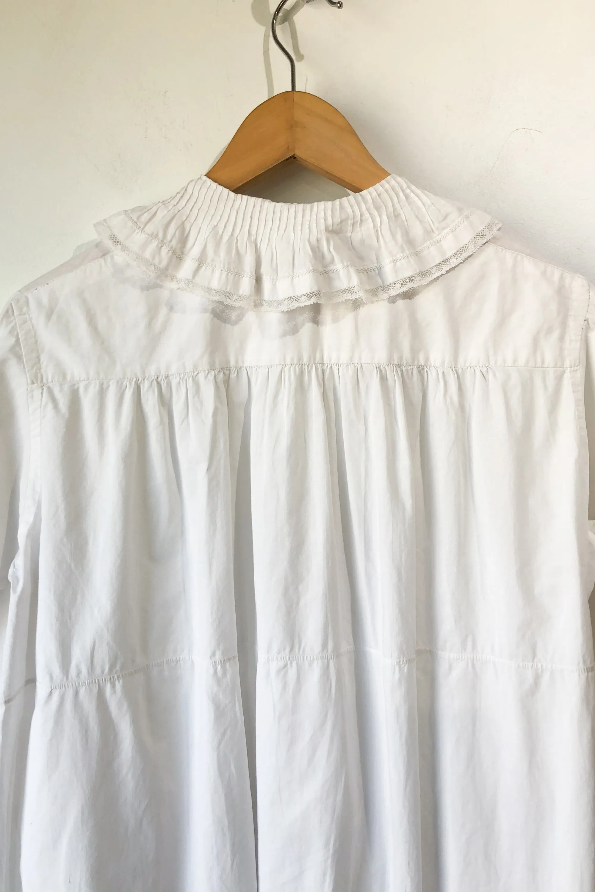 Vintage Victorian White Lace Trim Dress