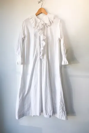 Vintage Victorian White Lace Trim Dress