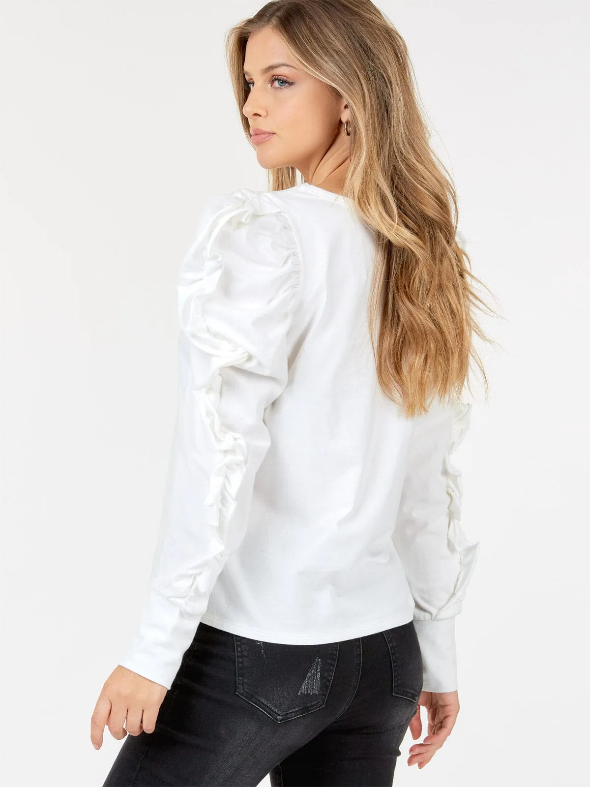 WOMEN'S LONG PUFF SLEEVE DETAILED BLOUSE