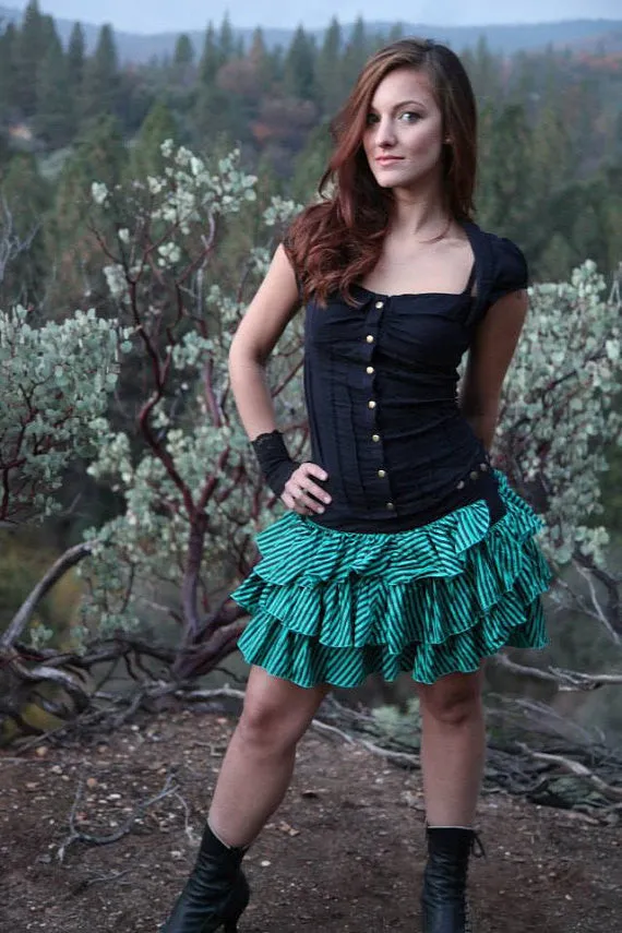 WOMENS TOP - Steampunk, Blouse, One Size, Open back, Corset Back, Festival Clothing, Boho, Burning Man, Victorian Era, Sally Sue,